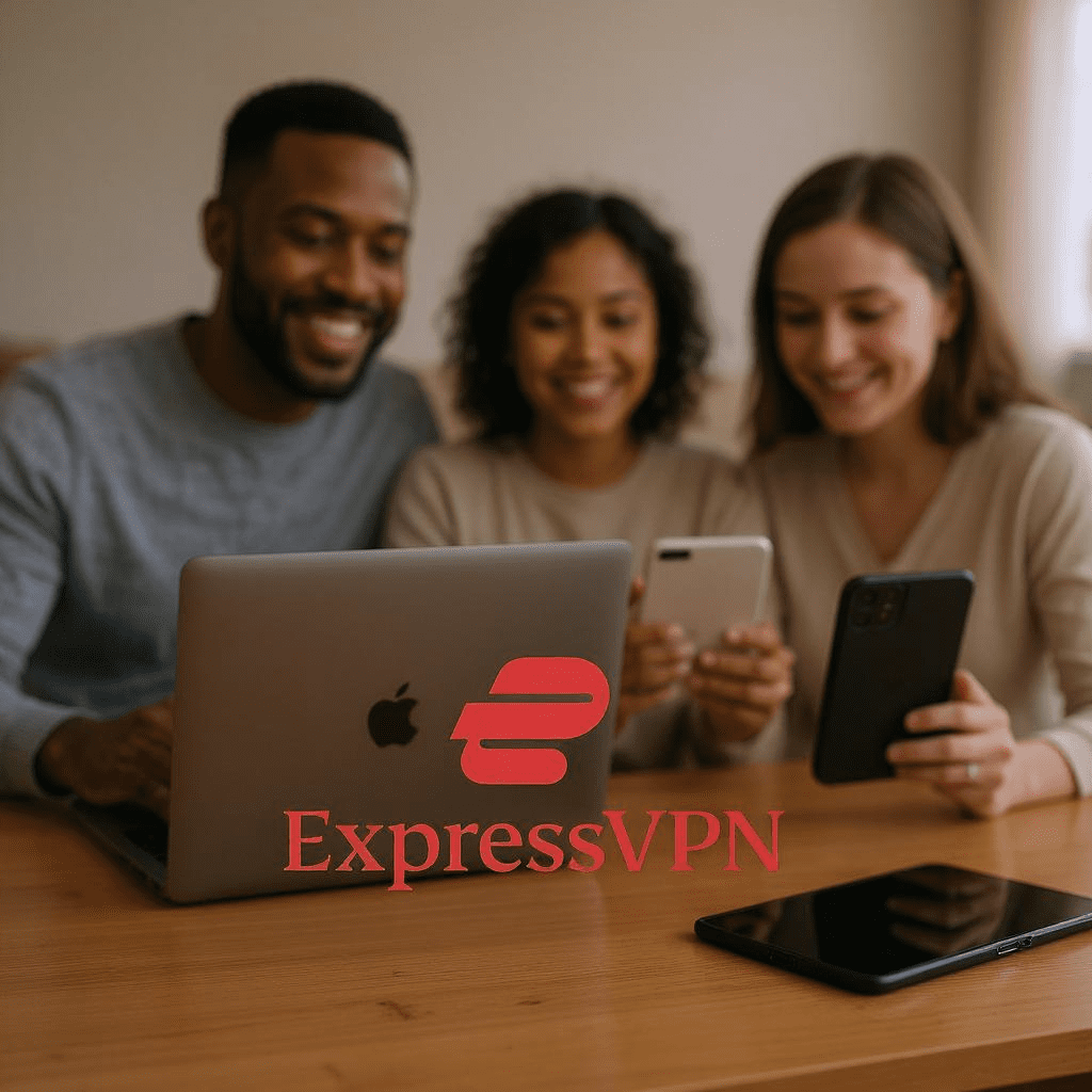 ExpressVPN compatibility and easy setup across multiple devices including phones, laptops, smart TVs, and routers