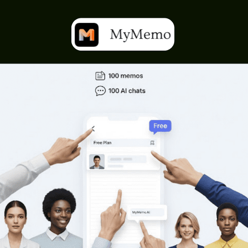 MyMemo.AI logo and digital brain concept for effortless AI knowledge management