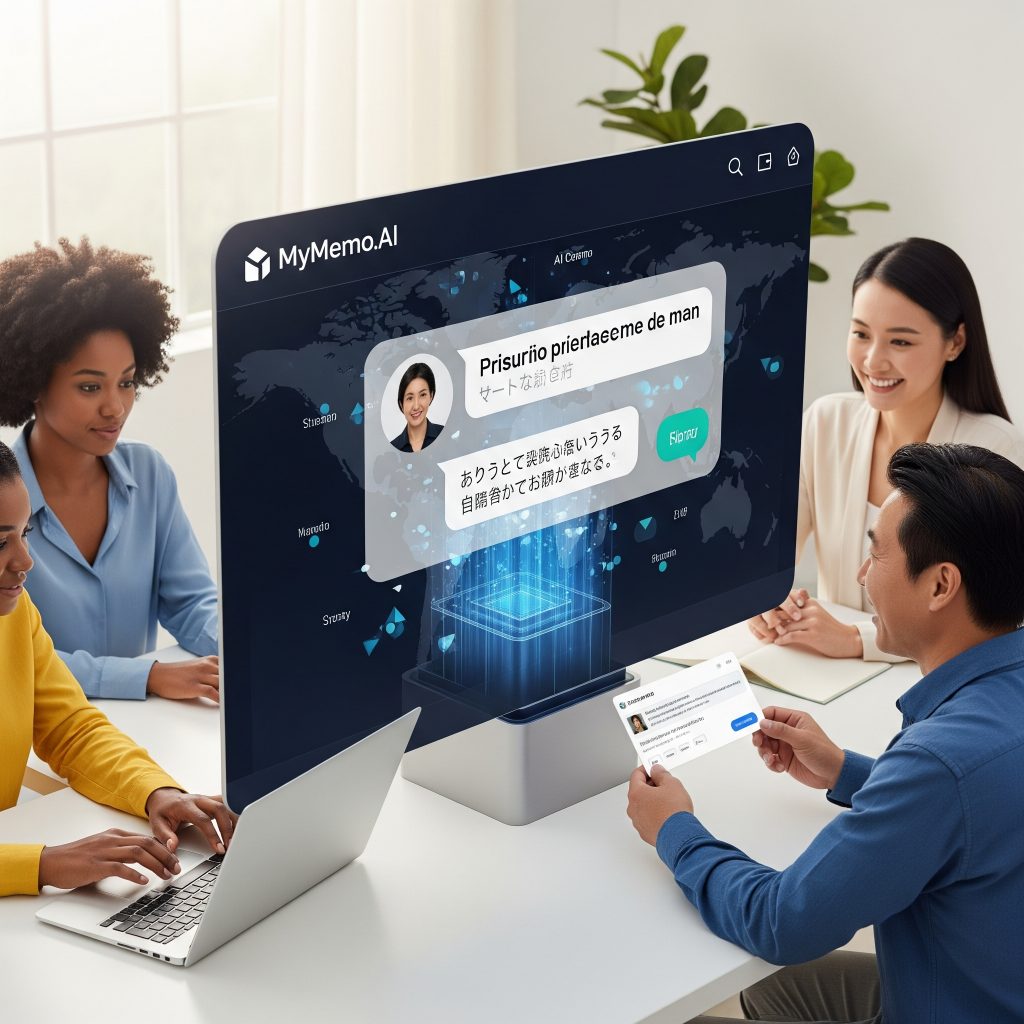 MyMemo.AI multi-language support showing AI processing and chat in various global languages