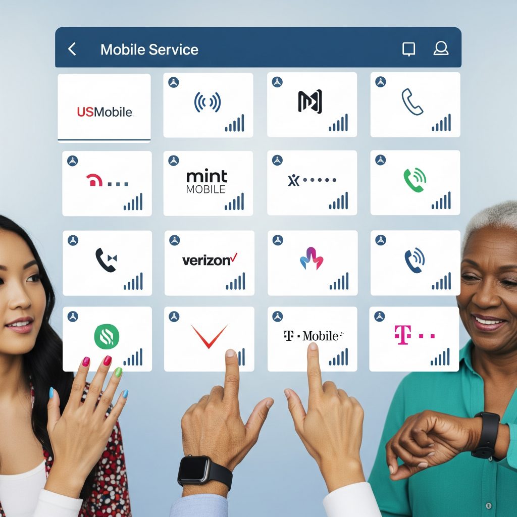 XtraGood Reviews category page for mobile services, showcasing expert reviews and smart plans