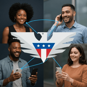USMobile logo representing flexible and affordable mobile phone plans for diverse users