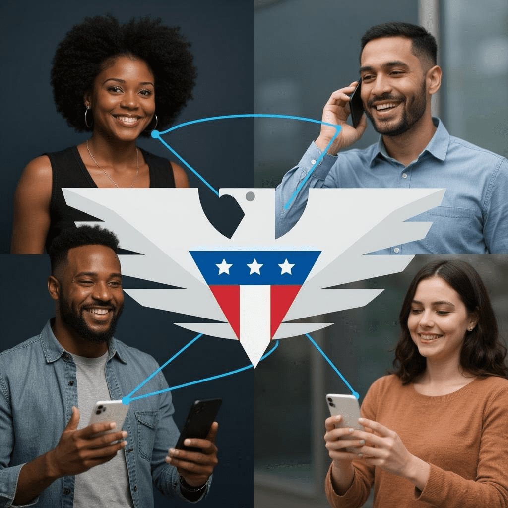 USMobile logo representing flexible and affordable mobile phone plans for diverse users